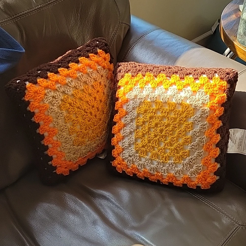 Vintage Crochet throw pillows